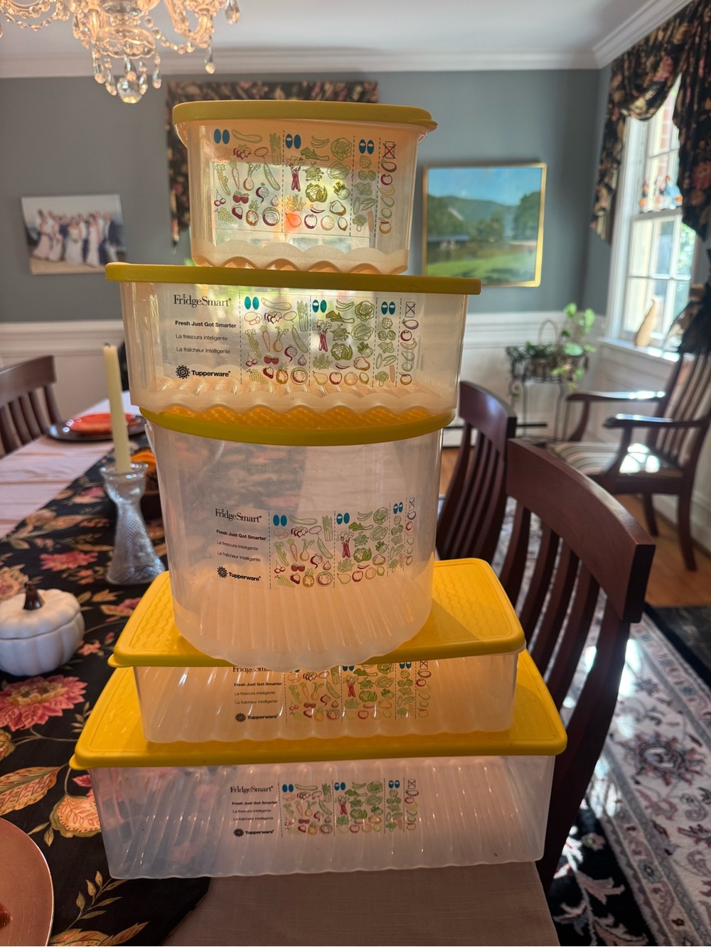 Tupperware Yellow FridgeSmart Stackable Food Storage Containers